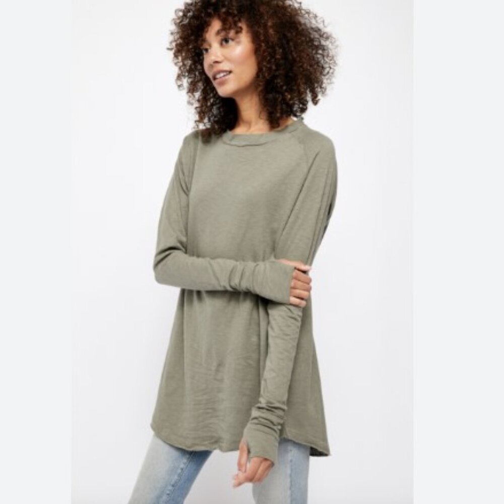 Free People We the Free Arden Tee Washed Army Oversized Small